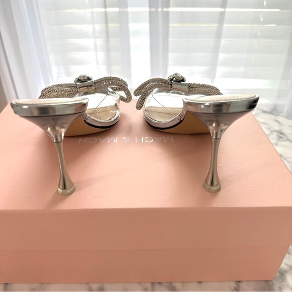MACH & MACH
Double Bow embellished PVC mules SILVER - Picture 4 of 10